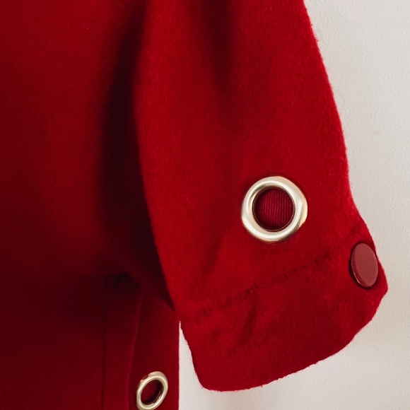 STELLA MCCARTNEY Grommet embellished Short Sleeve Dress in Red - Picture 4 of 7